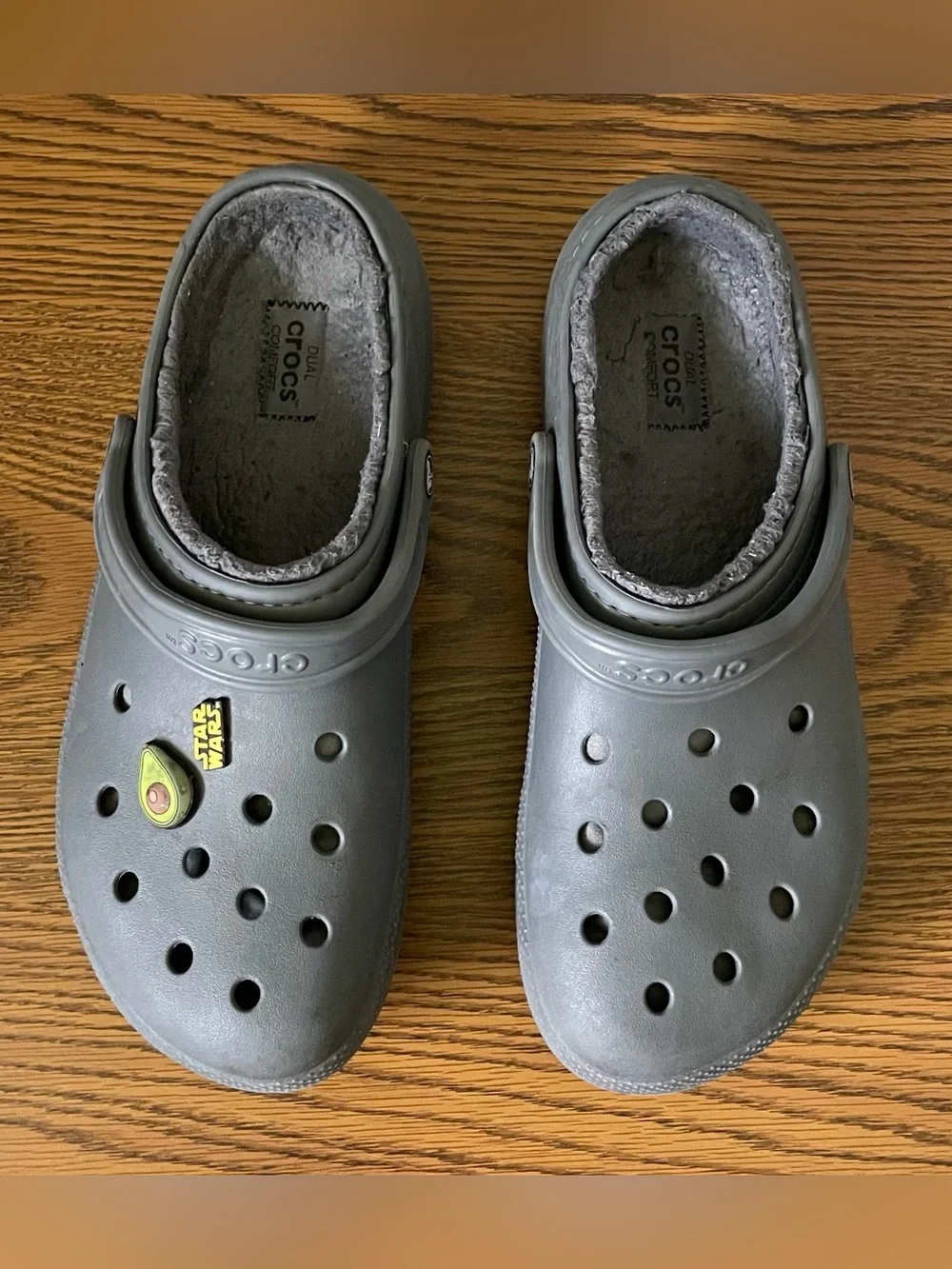 CROCS Lined Clogs in Gray with Star Wars Jibbitz